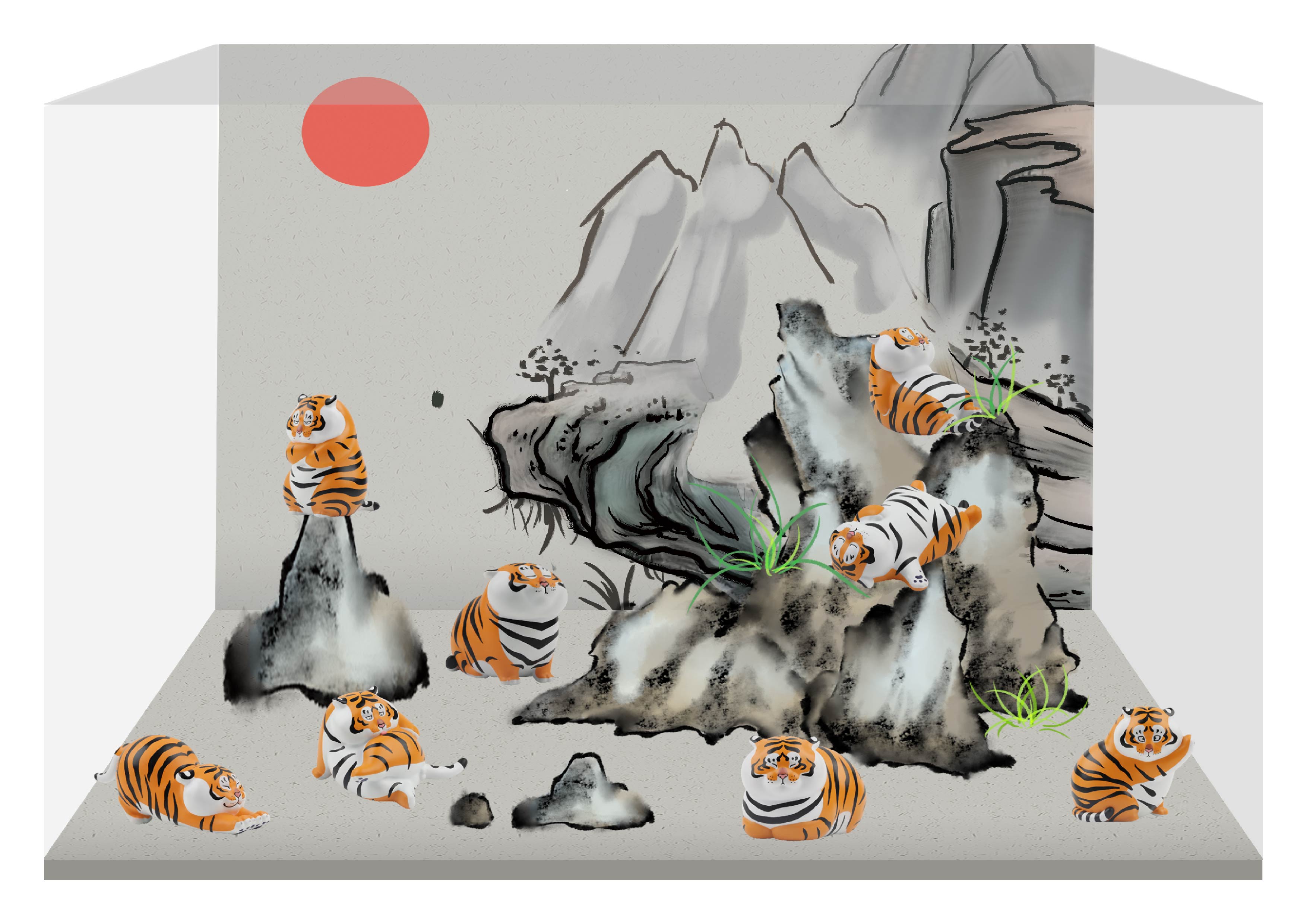 CJ0045 不二马大叔的胖虎·表情包系列盲盒-微场景