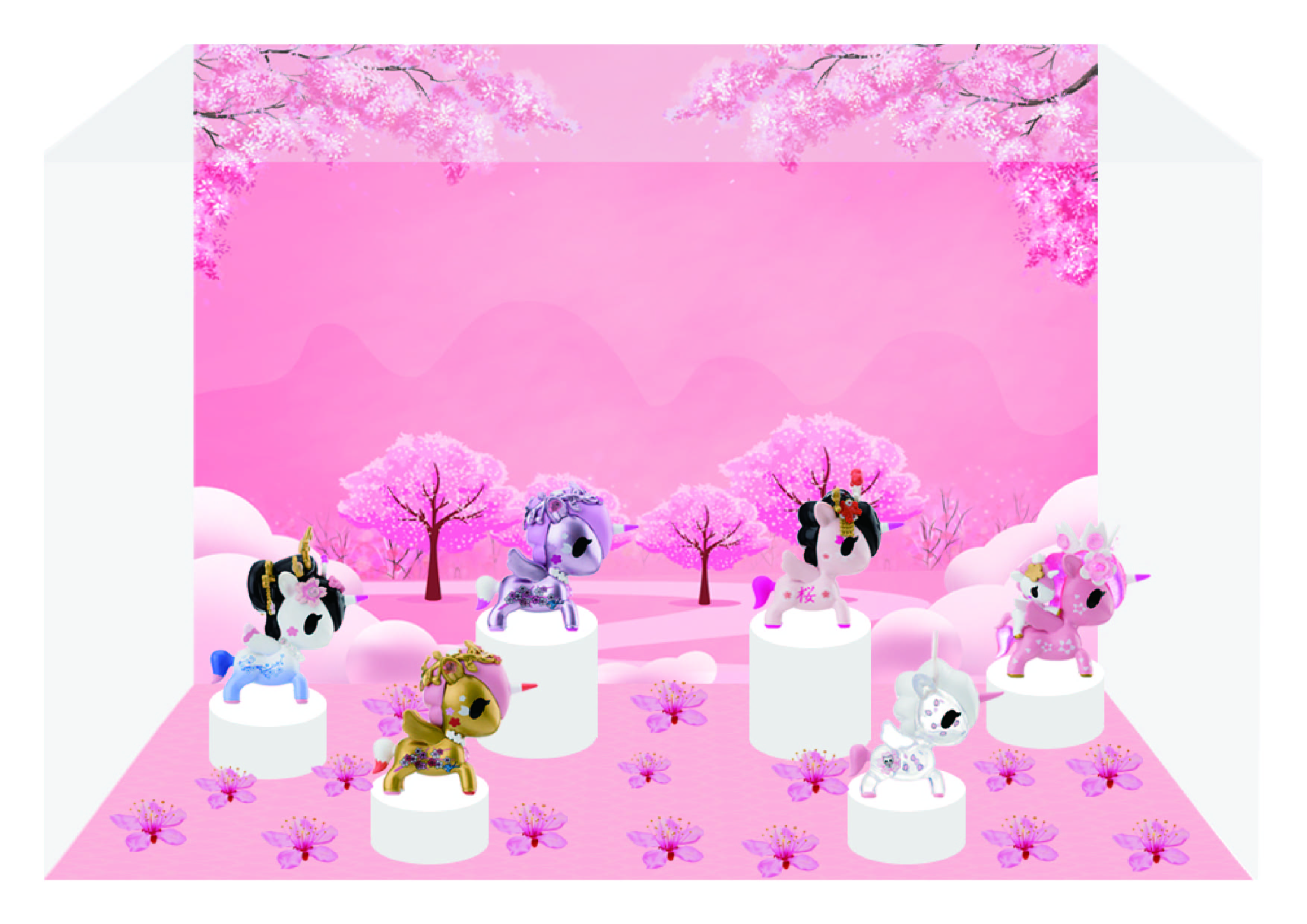 CJ0153 tokidoki玩具盲盒 樱花独角兽限量款盲盒第一季