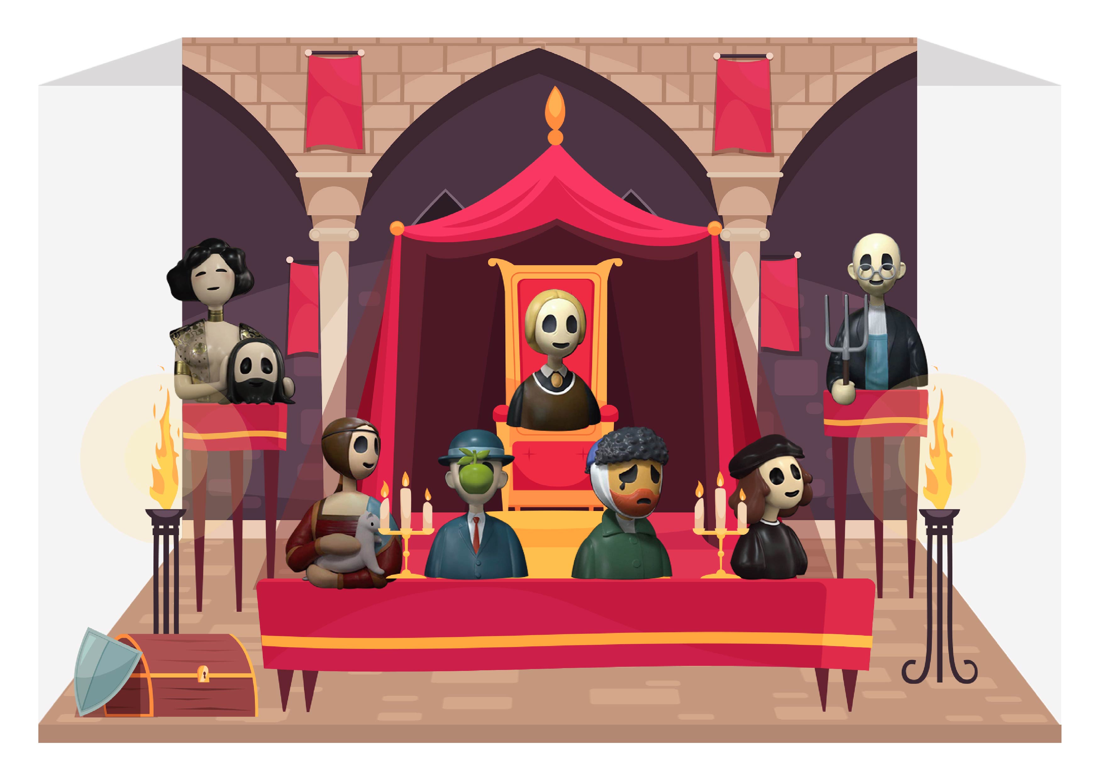 CJ0132 无声呐喊·世界名画系列盲盒第二弹-微场景