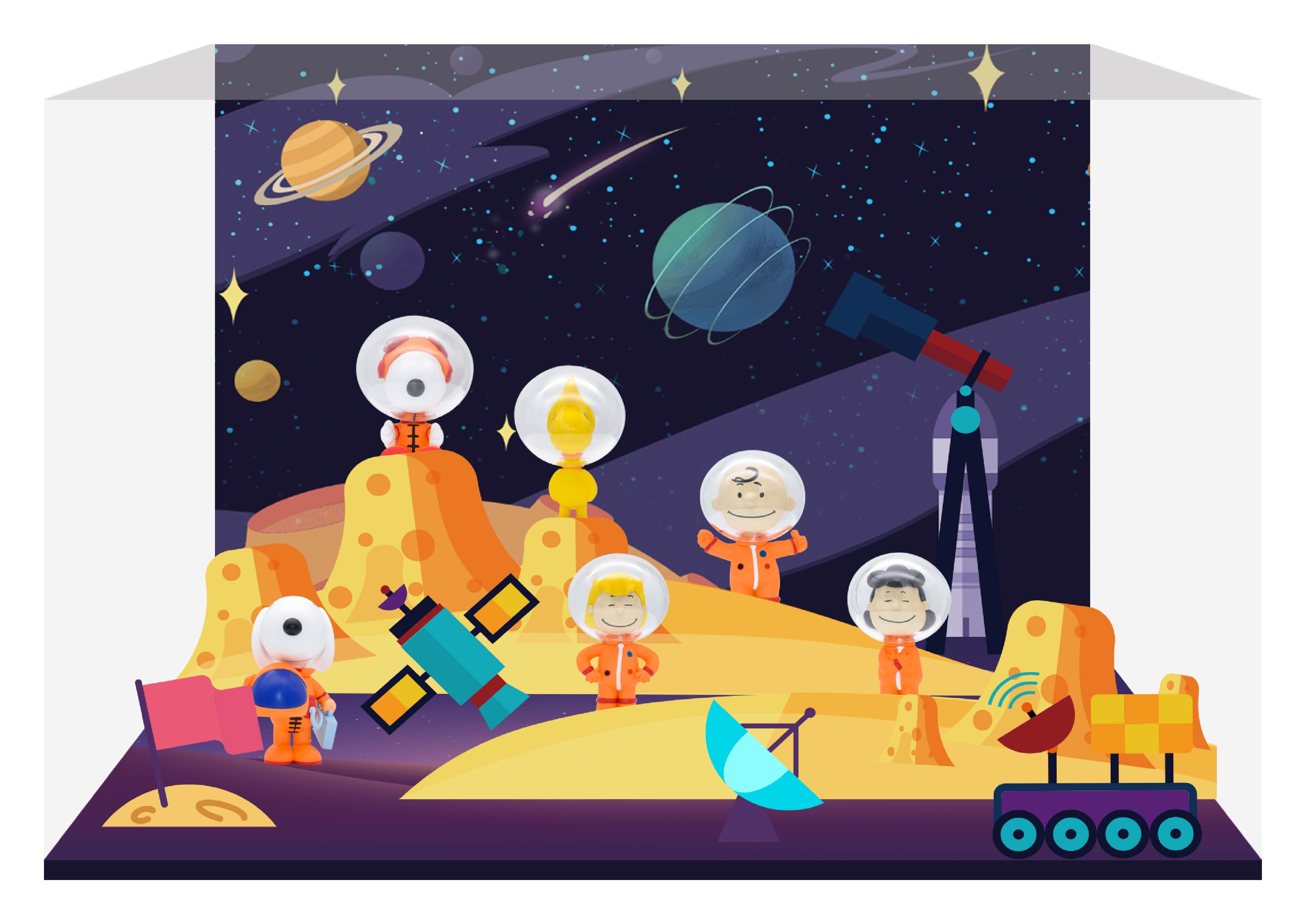 CJ0128 史努比太空系列盲盒-微场景