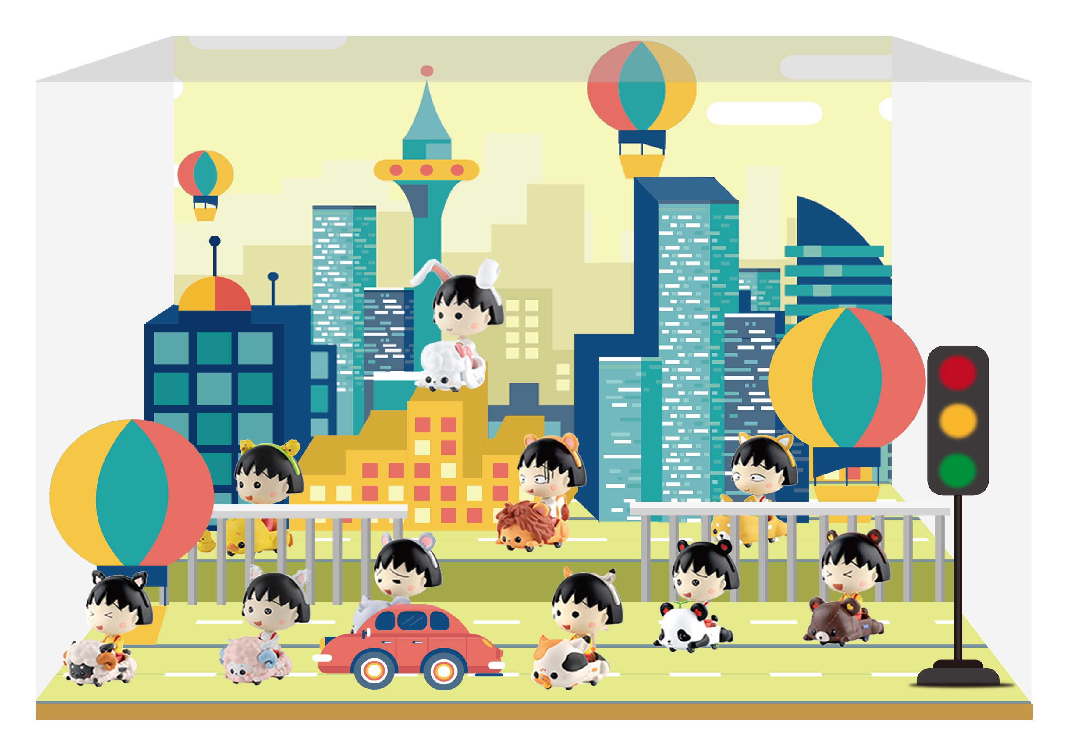 CJ0111 樱桃小丸子·动物小车-微场景