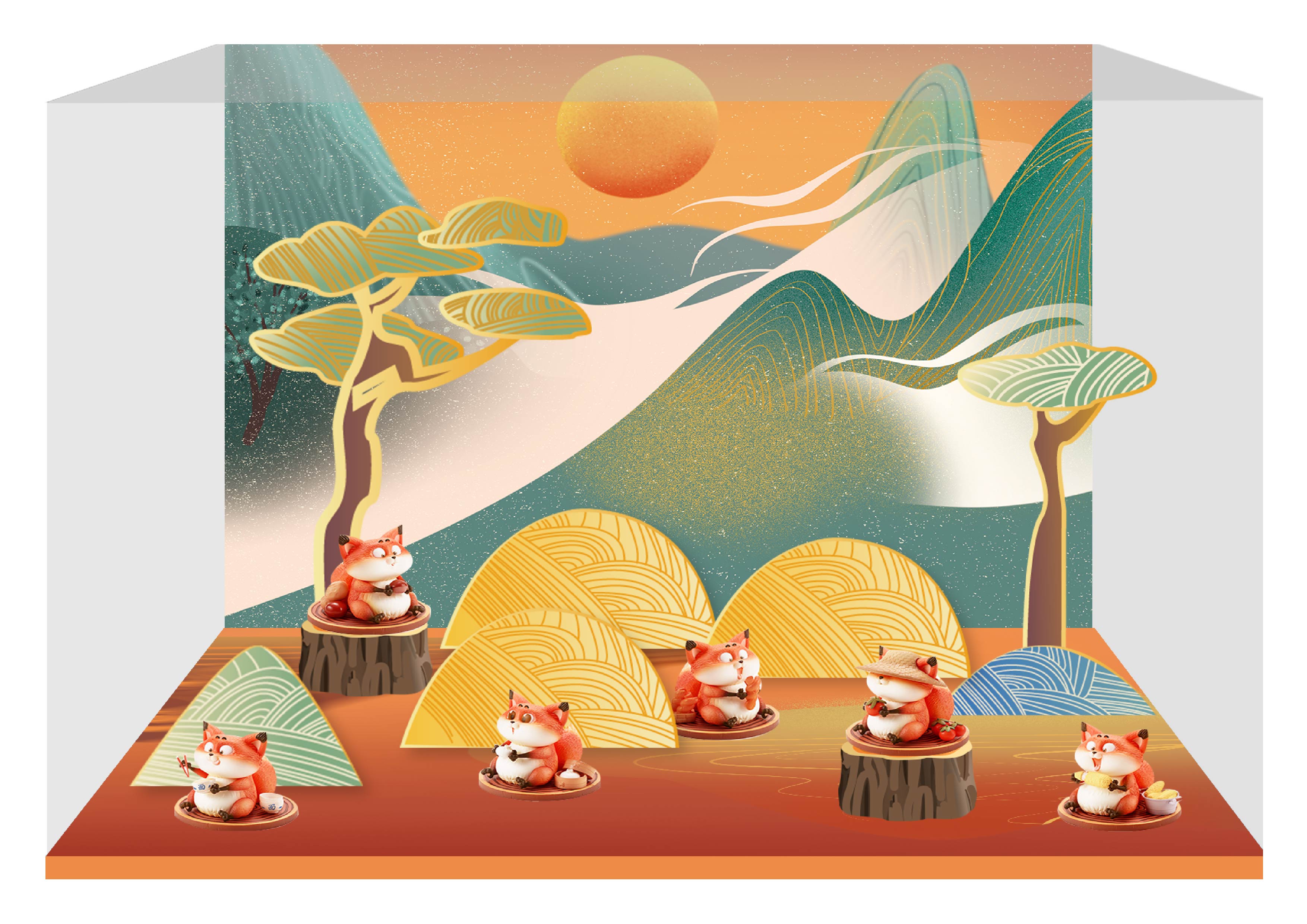 CJ0002《一品芝麻狐》芝麻吃遍天下系列盒蛋-微场景